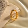 European and American Ins Style Double-layer 18k Gold Stainless Steel Inlaid Pearl Ring Does Not Fade Versatile Stainless Steel Ring
