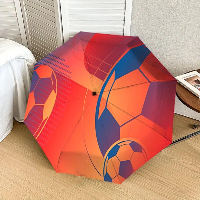 Soccer Ball-Shaped Automatic Opening/Closing Umbrella with Foldable Design, Ideal for Fans, Travelers, Daily Use, and Gifts - Solution112115