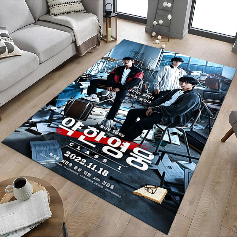 Schultage Drama Teppich für Spielzimmer Schlafzimmer Wohnzimmer Sofa Heimdekoration Kinder Spielbereich Teppich Rutschfeste Bodenmatte