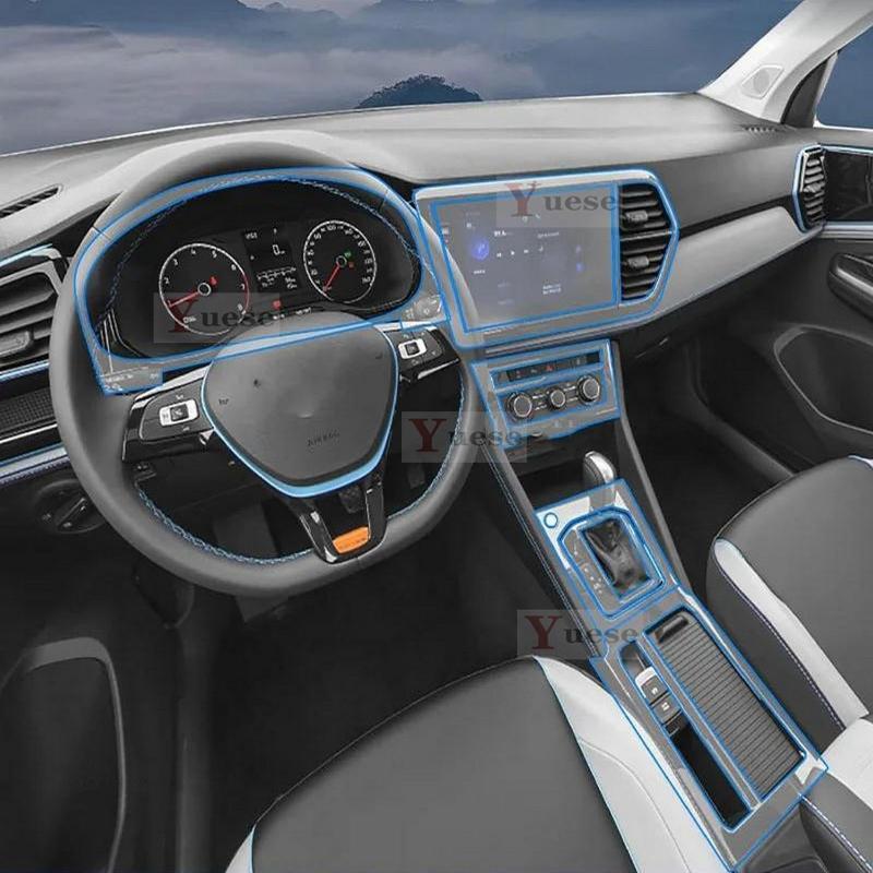 Car Interior Center Console Transparent TPU Protective Film Anti-scratch Sticker For Jetta VS5 -2024