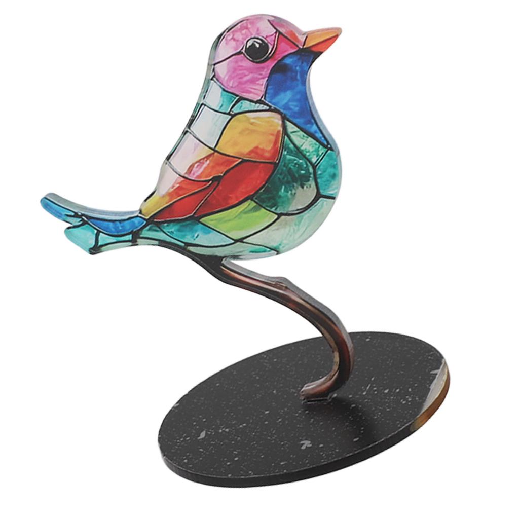 Păsări pe Ramură Ornamente Artizanale Acril Colorat Vivid Statuetă Animal Plat Decor pentru Desktop