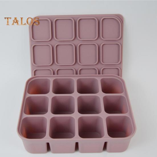 Σιλικονούχα Παγοθήκη με Καπάκι Χωρίς BPA Ευέλικτη Φόρμα Πάγου για 12 Κύβους Εξοικονόμηση Χώρου Αναδιπλούμενη Εύκολη Αφαίρεση Τετράγωνη Φόρμα Πάγου