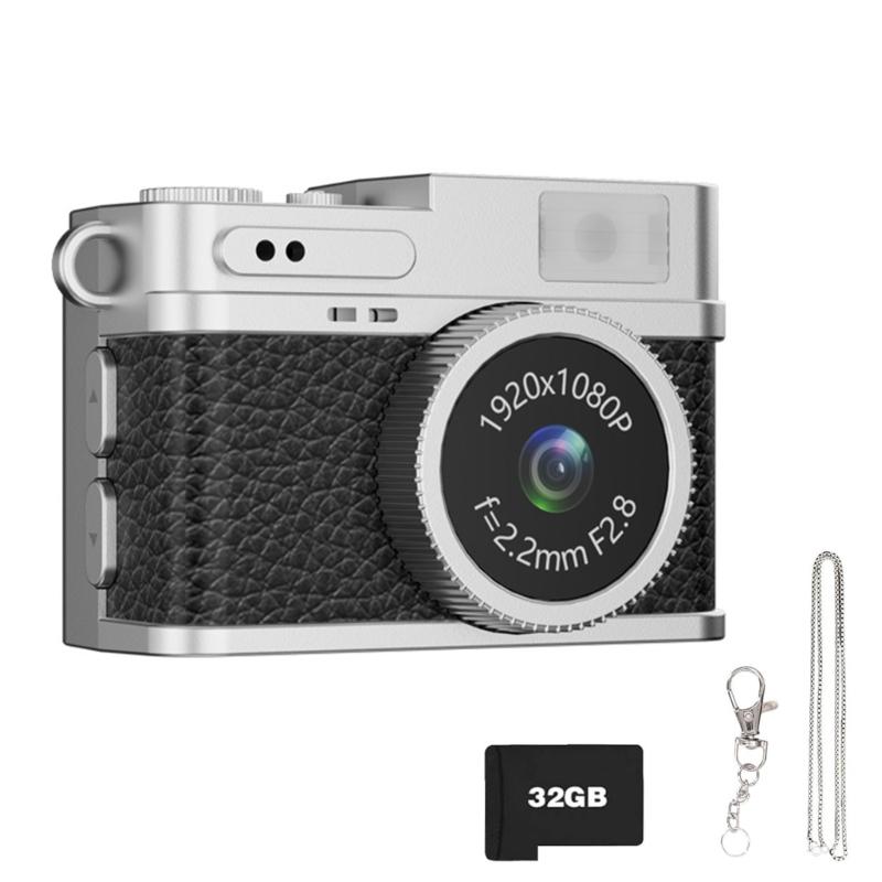Compact Vintage Digital Camera For Travel 1080P 30FPS Recording Lightweight Design Built In 180mAh Battery Easy Operation