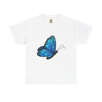 Blaues Schmetterlings-Grafik-T-Shirt für Naturliebhaber, Unisex-T-Shirt, Freizeitkleidung,