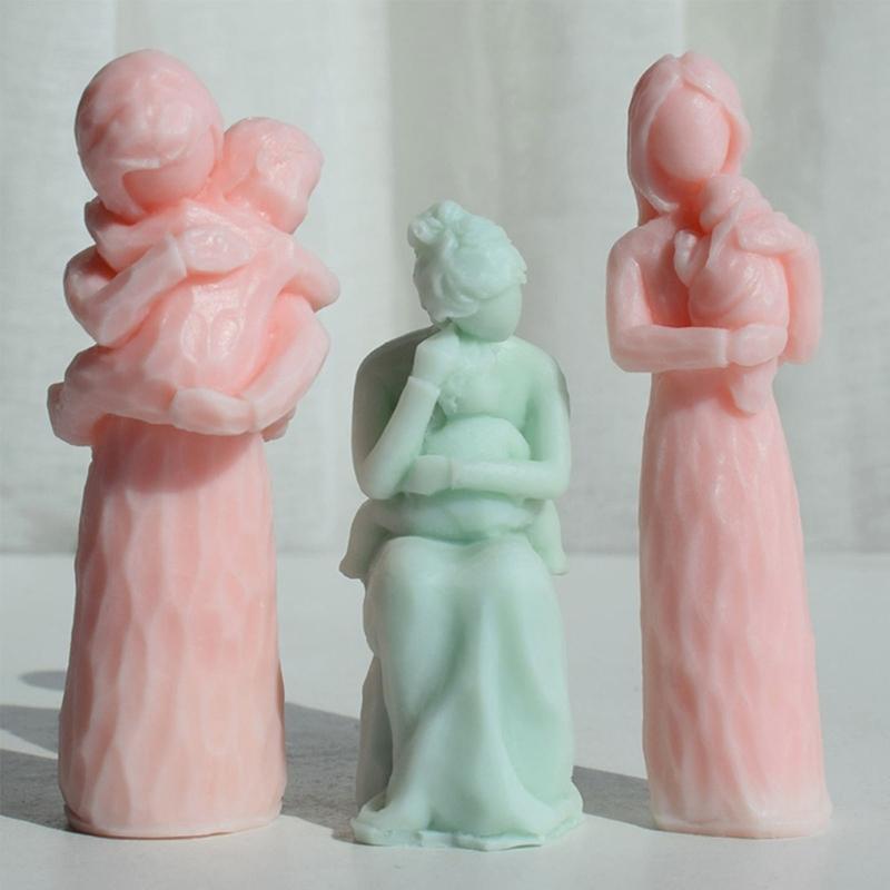 Mother Hug Kid Candle Mold Silicone Craft Mold Silicone Texture Hand-Making Tool for DIY Hand-Making Candle Soap Crafts