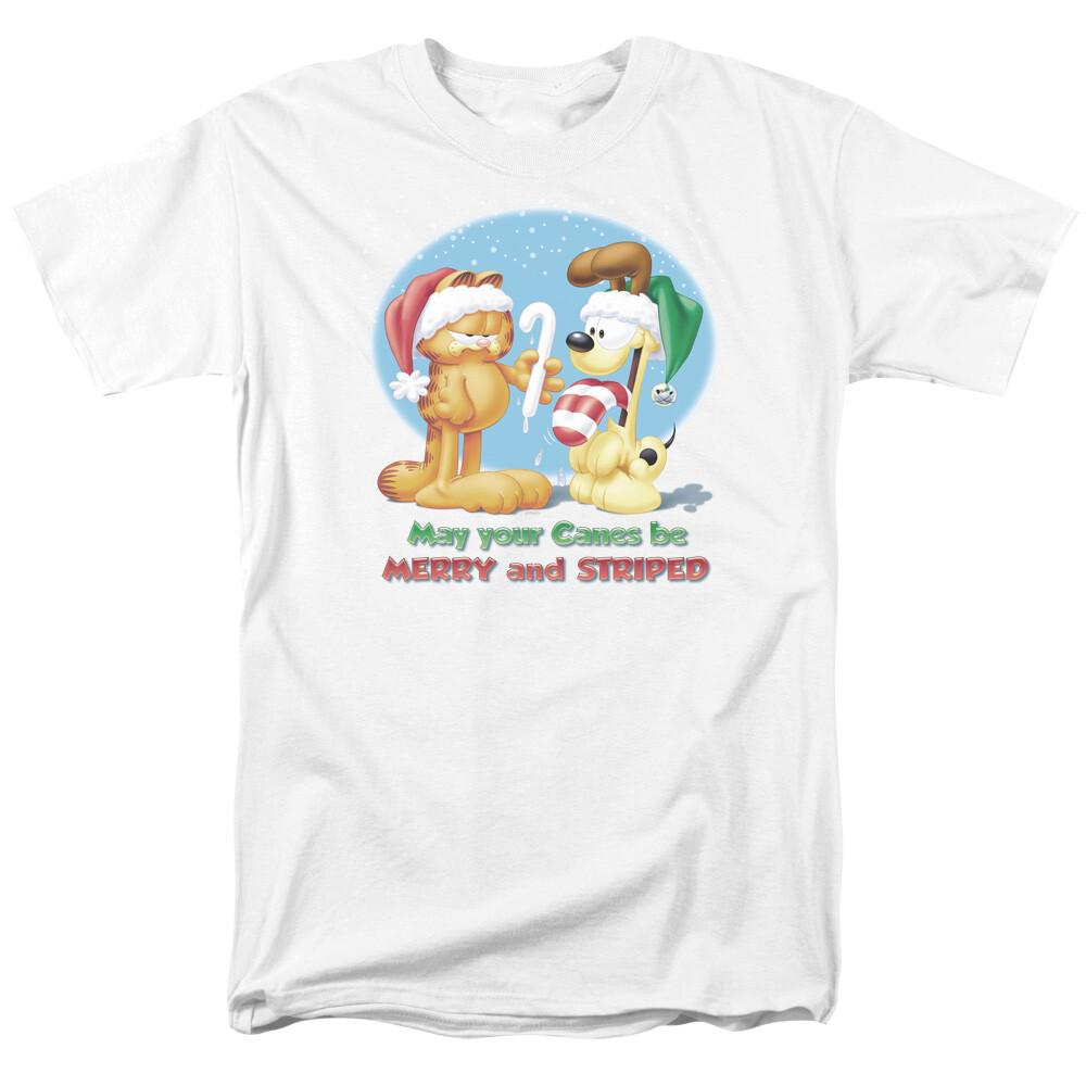 26 Garfield May Your Canes Be Merry and Striped Christmas T Shirt Licensed White Unisex T-Shirt XXL