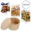 Kraft Paper Gift Box for Cookies Candy Cake Round Box Portable Storage Box Elegant Delicate for Baking Jewelry Flower Packing
