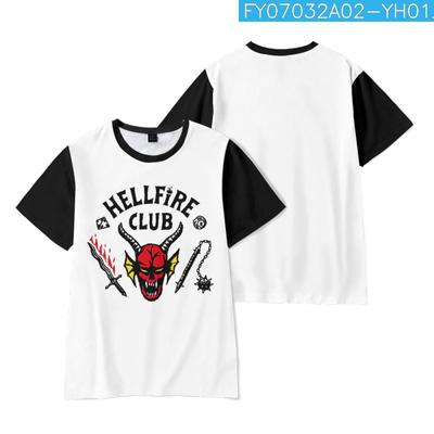 NOWA moda damska/męska Hellfire Club T-shirty z krótkim rękawem i nadrukiem Casual Cool Tops z okrągłym dekoltem