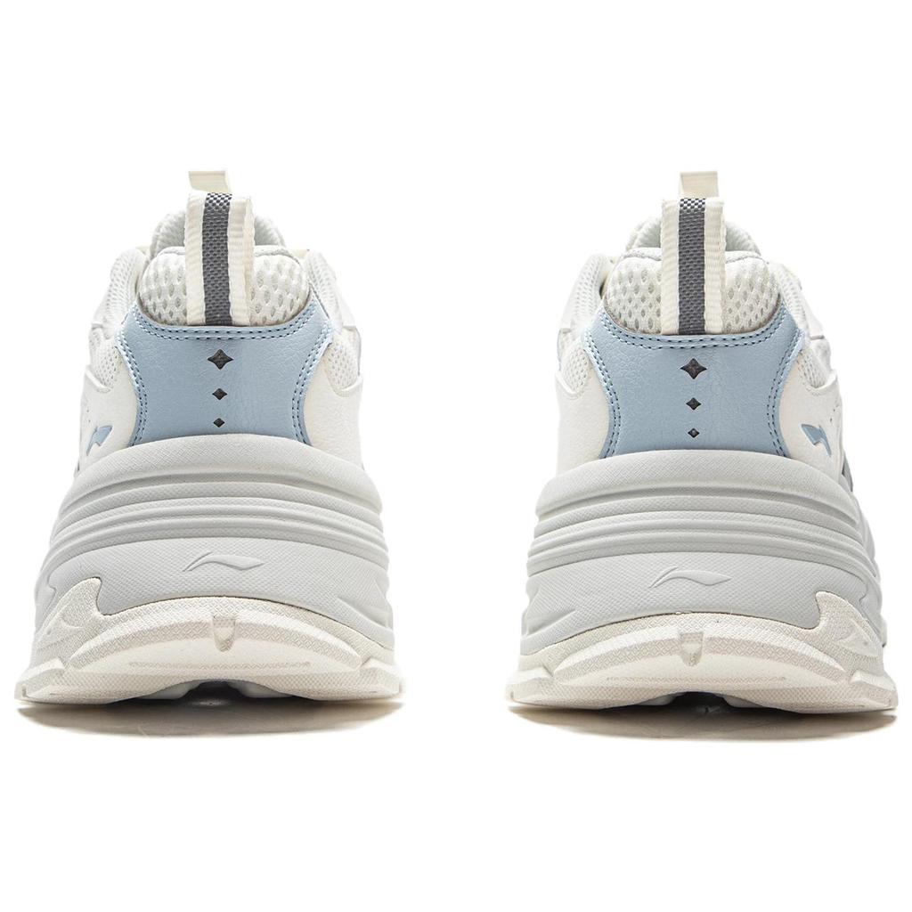 Li Ning Synthetic Leather, TPU Abrasion Resistant Cushioning Low top Casual Shoes Women's Ivory Cloud Blue AGCV474-4
