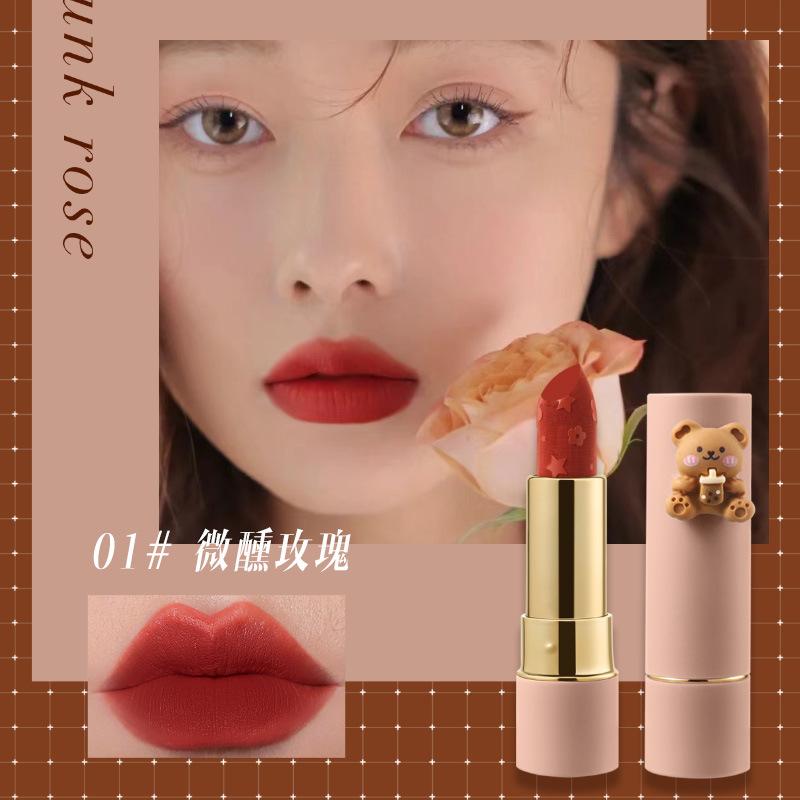 Niedlicher Bären-Lippenstift Airy Bear Lippenstift Matt Matt Täglich No-Makeup Lipgloss