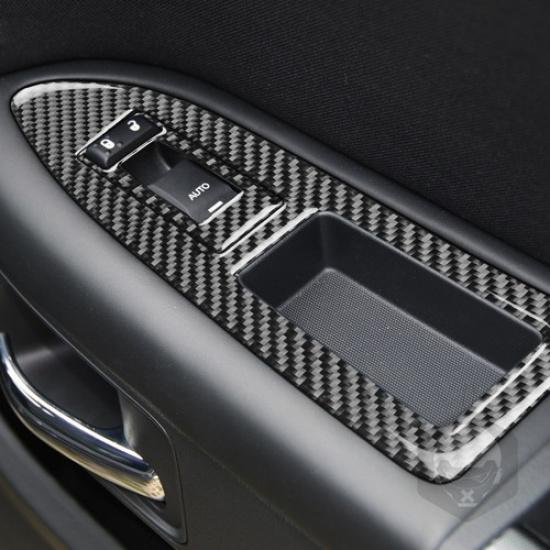 For Dodge Challenger 2008-2014 Carbon Fiber Interior Window Control Cover Trim
