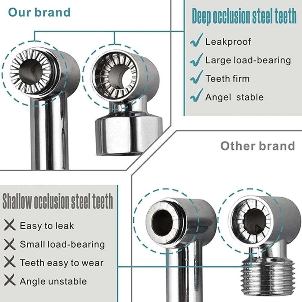 Justerbar Läckagesäker Duscharm Vinkel Läckagesäker Tum