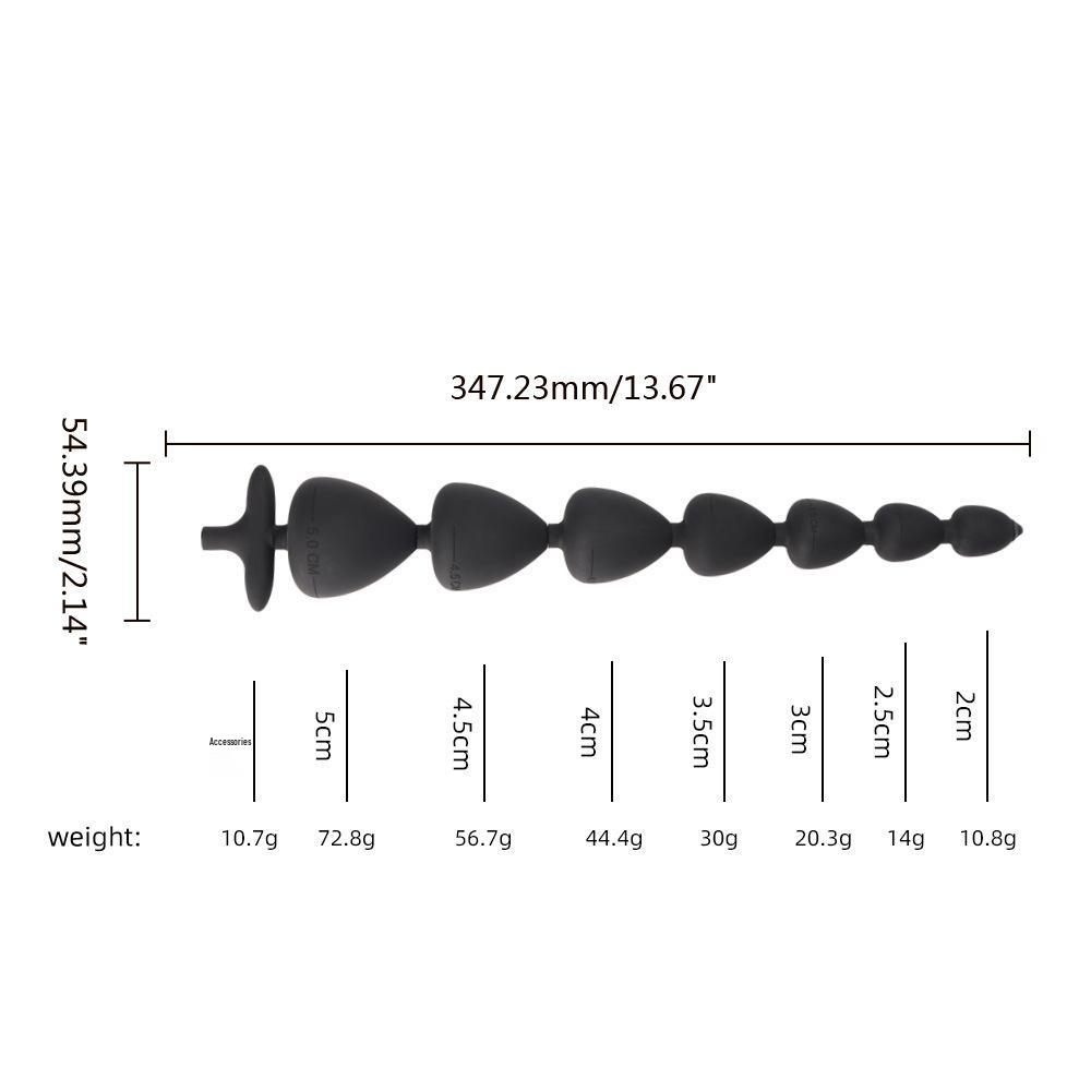 Samantha Silicone Detachable Split Butt Plug with Pull Beads for Adult Self-Stimulation and Shared Use