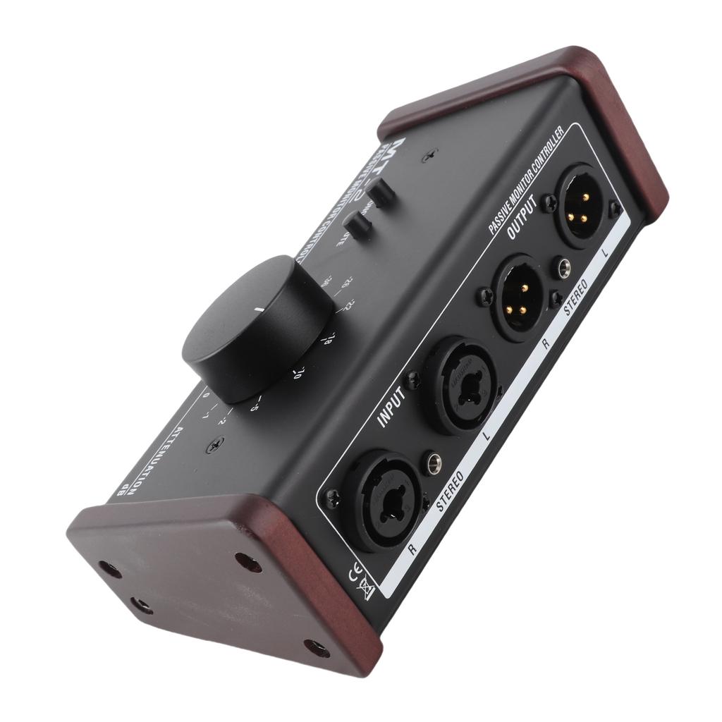 Passive Monitor Controller XLR and 3.5mm Interface Large Volume Knob Mute Control Passive Stereo Volume Controller