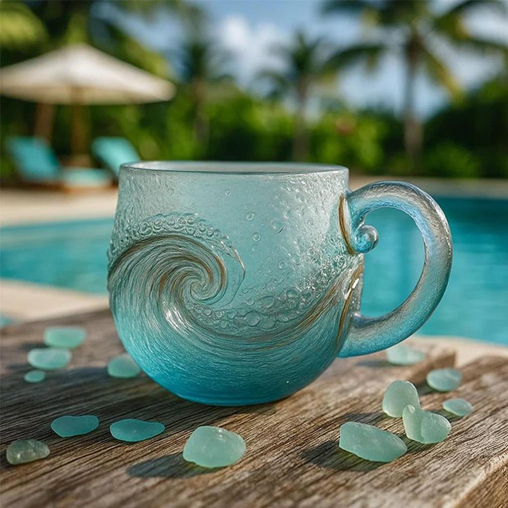 Beach Mug 12 Oz Sea Theme Water Tea Cup Coffee Resin Mug for Bar Kitchen Home Cafe Party Gathering Picnic