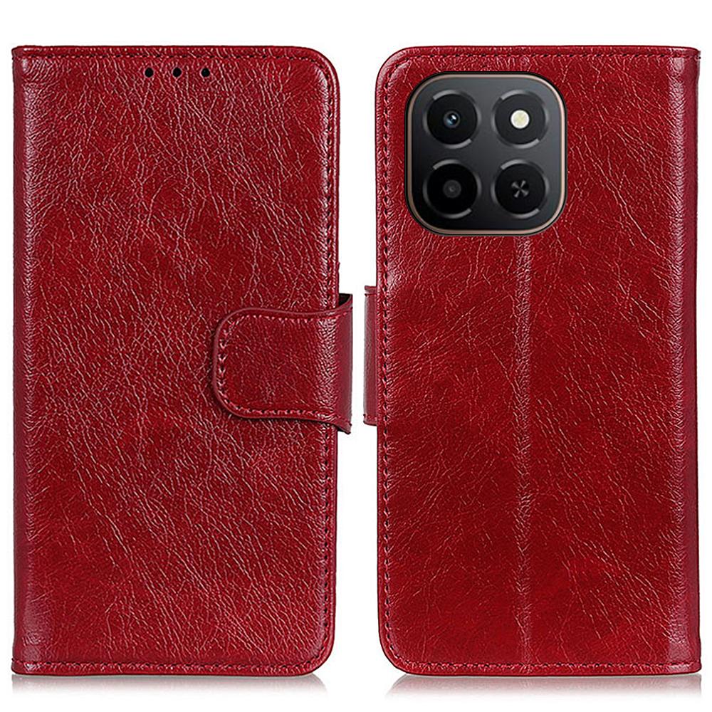 For Honor X6c 4G Case Anti Scratch Nappa Texture Split Leather Wallet Phone Cover