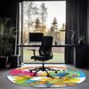THE SIMPSONS Printed Round Rug Carpet Chair Rug Area Rug Entryway Doormats,for Office Chair Living Room Bedroom Kitchen Room.