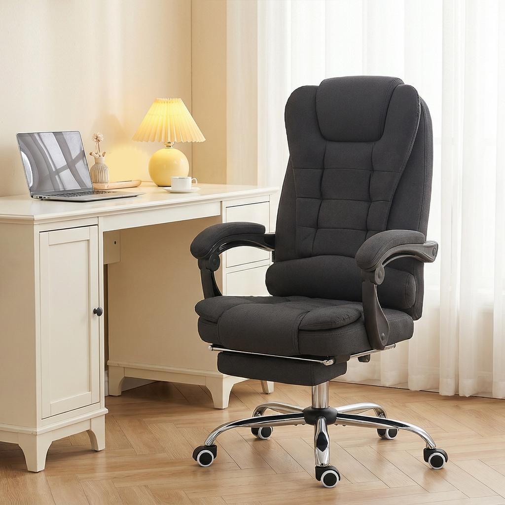 Office Chair with Massage Function, Ergonomic Desk Chair with Reclining & Heat Function, Height-Adjustable, Black