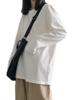 2025 Autumn Korean Style Women's White Base Layer: Solid Color Long Sleeve T-Shirt for Students - Trendy & Simple Design