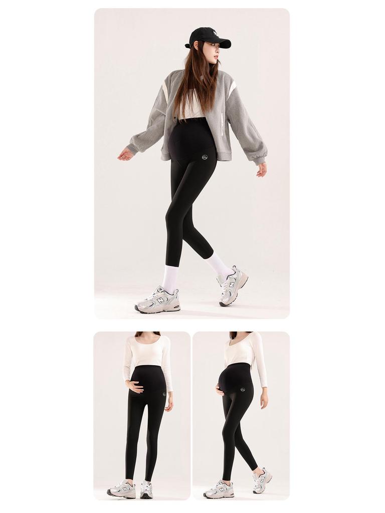 Maternity Sharkskin Yoga Leggings - Fleece-Lined for Spring & Autumn 2025