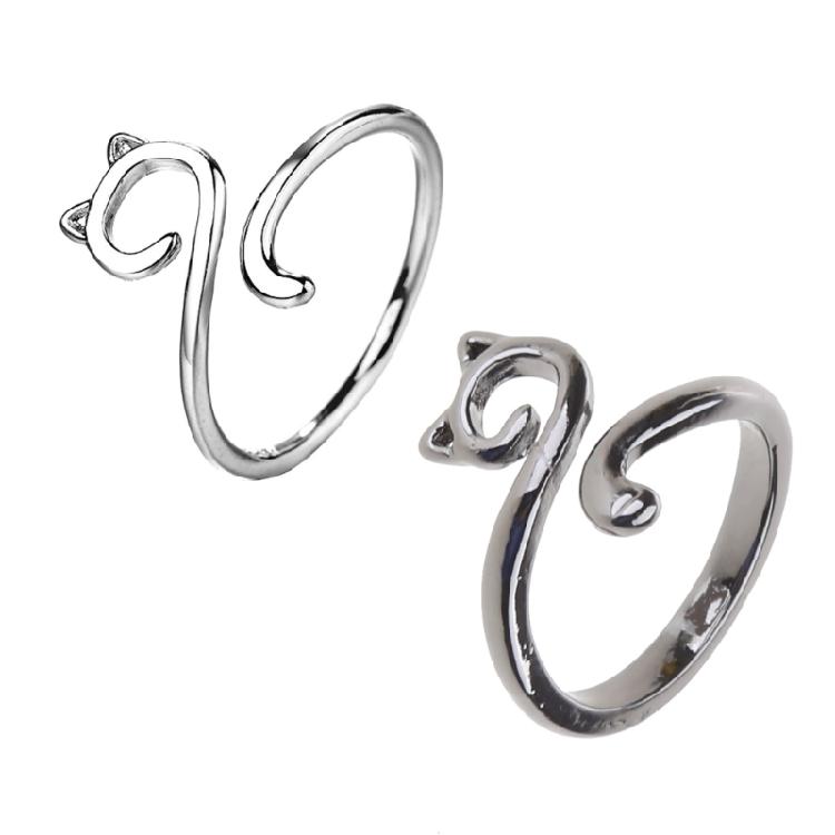 Cat Adjustable Rings for Women Crochet Tension Regulator Finger Ring Unique