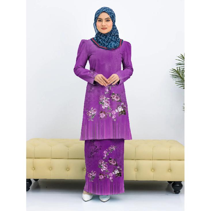 

Повседневный Новое поступление Многоцветный традиционный этнический стиль Цветочный принт на все тело Узор Pahang Bracket Женский мусульманский костюм Удобный дышащий элегантный 4XL оранжевый