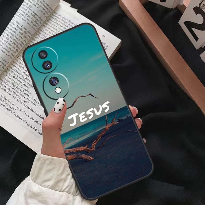Vers aus der christlichen Bibel Jesus Fall für Honor 70 50 90 Lite 8X 9X X6 X7 X8 X9 Honor X8a X9a X7a X6a Magic 5 Pro Hülle