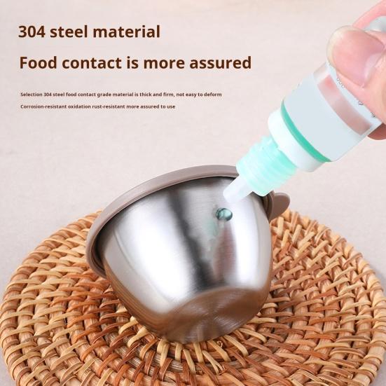 3/6Pcs Sauce Cups Salad Dressing Containers 50ml Reusable Leak-Proof Stainless Steel Sauce Containers with Silicone Lids