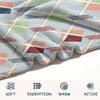 1Pc Simple Geometry Print Flannel Blanket, High Quality Comfortable for All Seasons, Home Decor, Warmth and Comfort, Perfect for Christmas Gifts W18