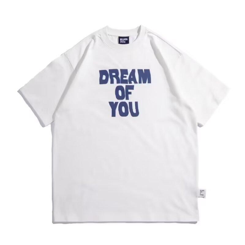 

Мужская модная футболка с круглым вырезом и короткими рукавами с принтом для лета, свободный повседневный топ 3XL белый