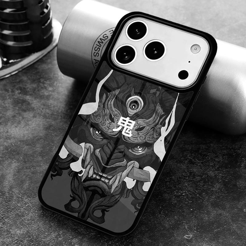 Oni Mask Phone Case for iPhone 17 16 15 Pro Max Air 14 13 12 11 Plus Shockproof Capa Cover