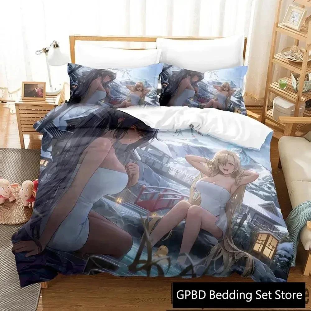 

3D Print Anime Game Blue Archive Comfortable Duvet Quilt Cover Pillowcase Bedding Set Children Bedroom Decoration Home Textile 70x133cm