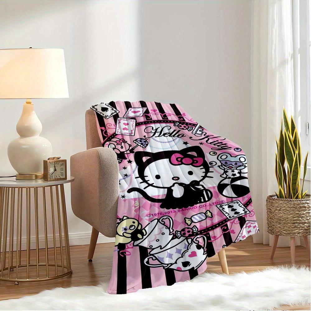 1pc Hello Kitty, SanrioDigital Print Fleece Blanket - Contemporary Style, Suitable for All Seasons, Perfect for Home, Travel, or Camping - M