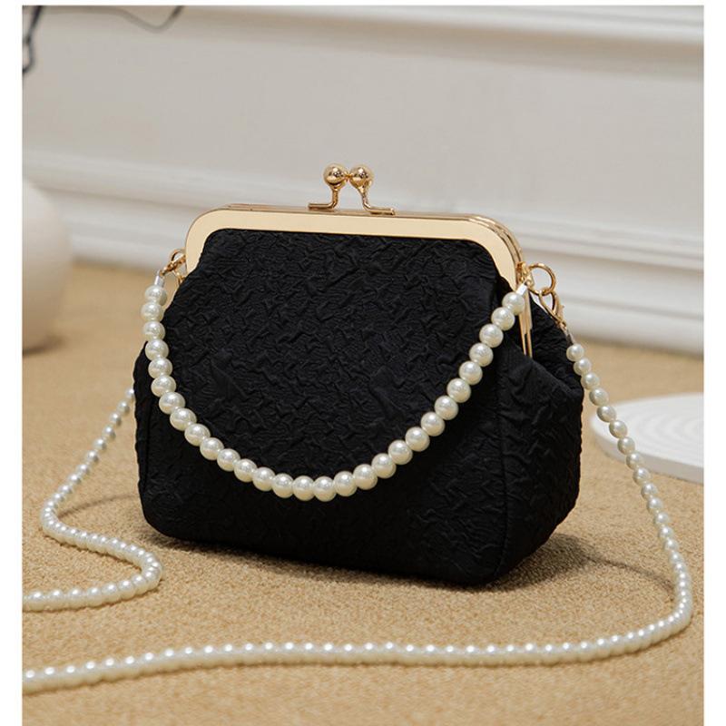 Perlentasche Sommer tragbar Muscheltasche Minitasche Umhängetasche mit Kette Perlen-Umhängetasche Damen