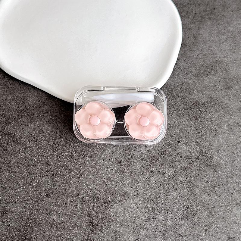 Macaron kolorowe etui na soczewki kontaktowe dziewczyna czarne fioletowe etui na soczewki kontaktowe z silikonową pęsetą mini kieszonkowe pudełko