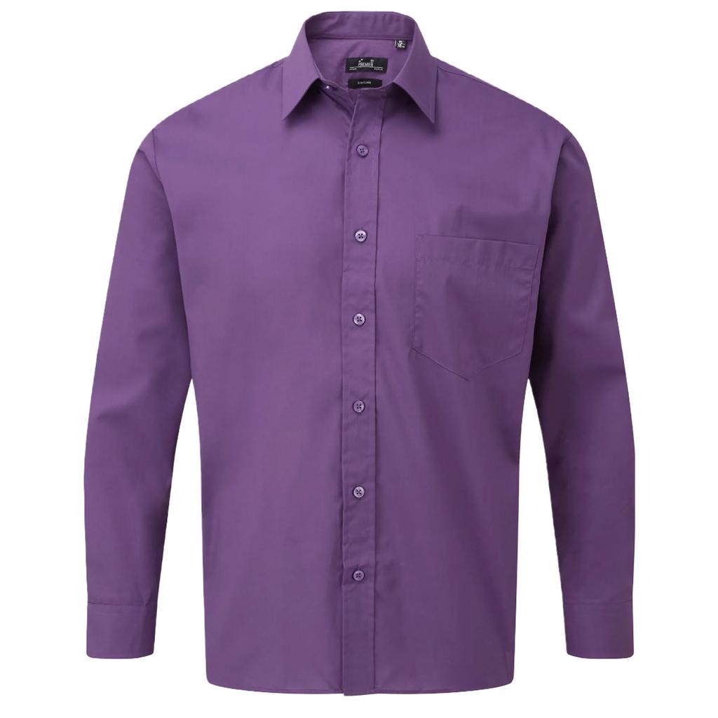 Premier Mens Poplin Long-Sleeved Shirt