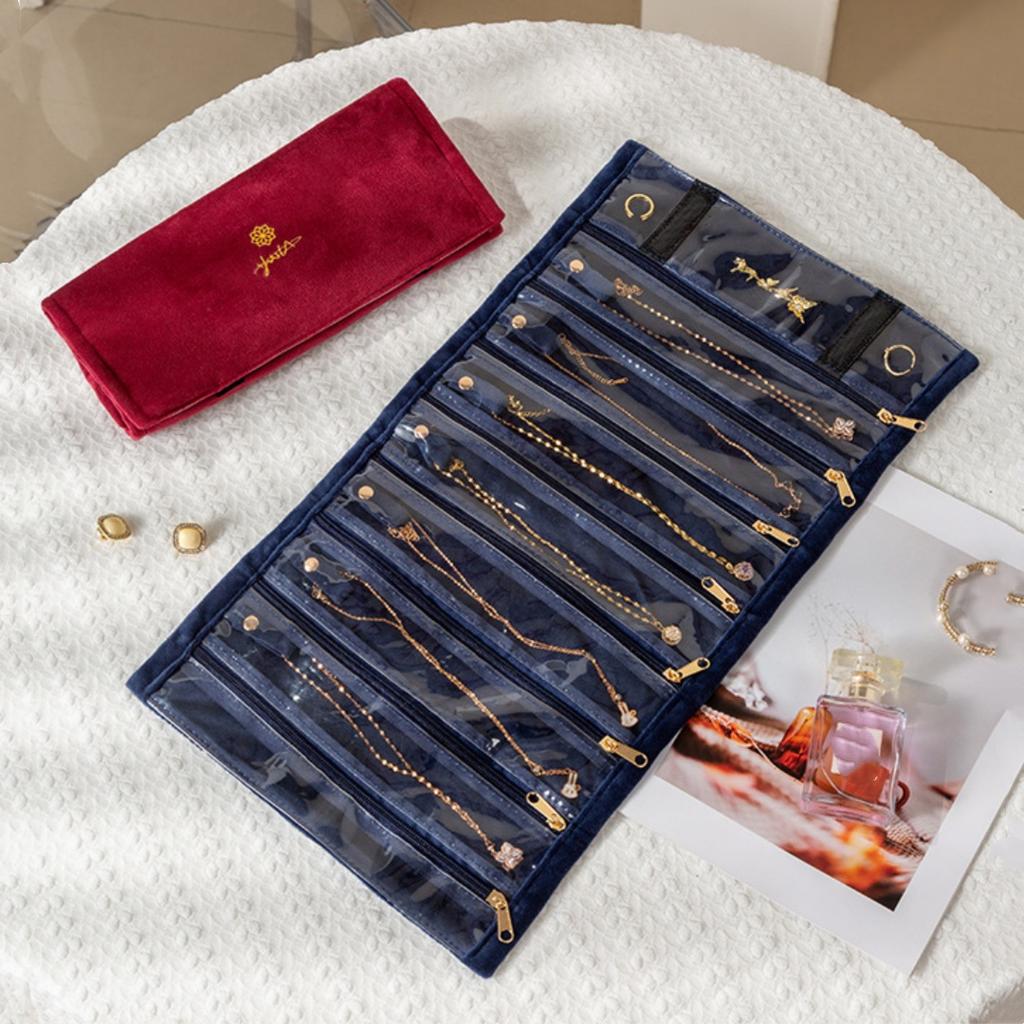 Jewelry Storage Roll Lightweight Jewel Organizer Case Necklaces Rings Earrings Bag Modern Travel Jewelry Organizer For Gift For