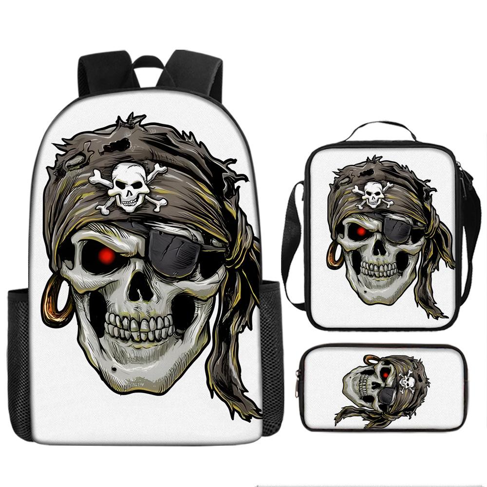 Skull Schoolbag for Primary School Students, Kindergarten New Schoolbag for Boys and Girls, Grades 2345 and 6