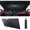 2025 Upgrade Car Windshield Sun Shade Windshield Sunshade Umbrella [Star Fabric] Protect Car from Sun Rays&Heat Damage Keeps Vehicle Cool, Spring