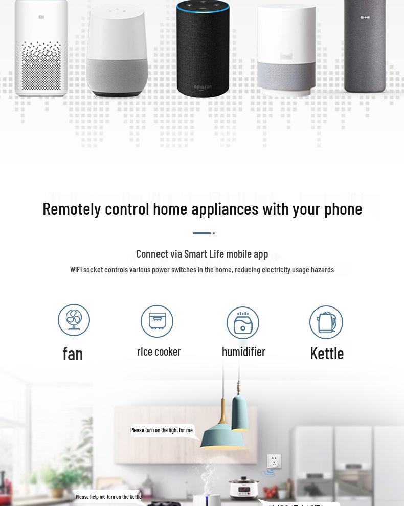 Graffiti Siri-Enabled Smart WiFi Plug with Timer and Remote Control (US Standard, HomeKit Compatible).