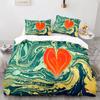 Marble King Queen Duvet Cover Green Gold Pattern Bedding Set For Teens Adults Red Love Heart Teal 2/3Pcs Polyester Quilt Cover