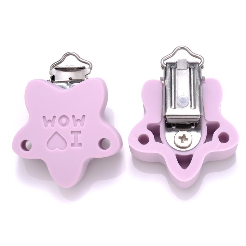 3Pcs Silicone Pacifier Clip Star Heart Round Silicone Clips for DIY Pacifier Chain Accessories Baby Soother Nursing Dummy Holder