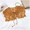 Vintage Shawl O-Neck Doll Fake Collar Shirt Women Hollow Crochet Lace False Collar Detachable Woman Half Shirt Faux  Col