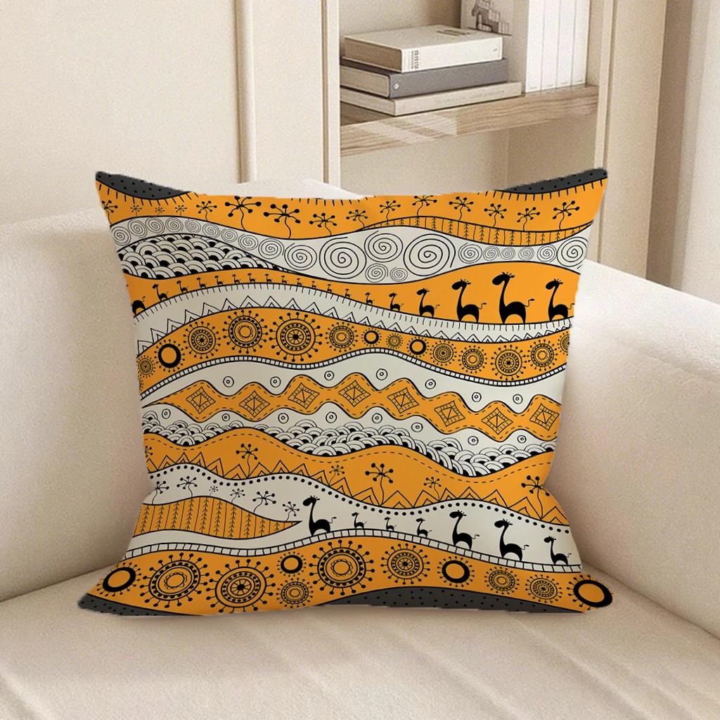 4Pc Colorful Geometric Patterned Pillowcasessuitable For Sofa Car Bedroom Decorative Cushion Cover Pillow Cover
