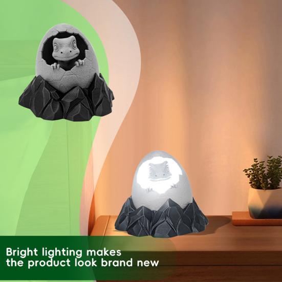 Dinosaur Night Light Desktop Baby Dinosaur Lamp Dinosaur In Egg LED Bedside Lamp for Bedroom Children's Room Decoration
