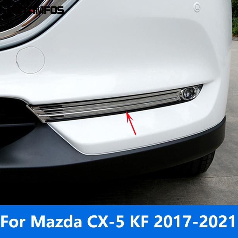 Front Fog Light Lamp Cover Trim For Mazda CX5 CX-5 KF 2017-   Carbon Fiber Foglight Decoration Frame Car Accessories