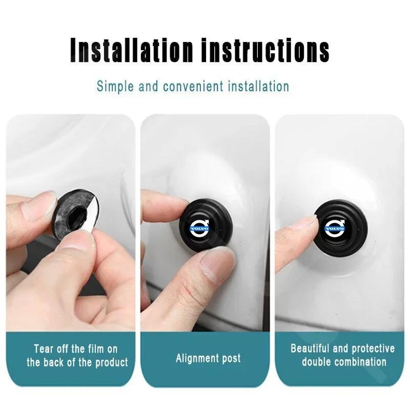 10Pcs For Volvo Car Door Anti-shock Silicone Pad Anti-collision Soundproof Shock For XC60 S60 S80 V60 XC40 C40 S40 Accessories