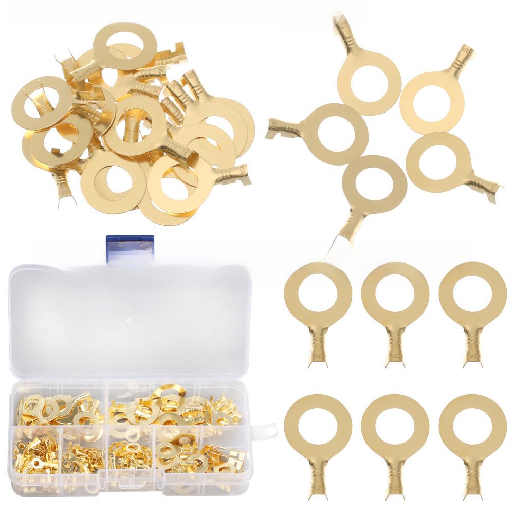 

150-Piece Cold Pressed Terminal Box with Gold Ring Terminal Block Set 150PCS