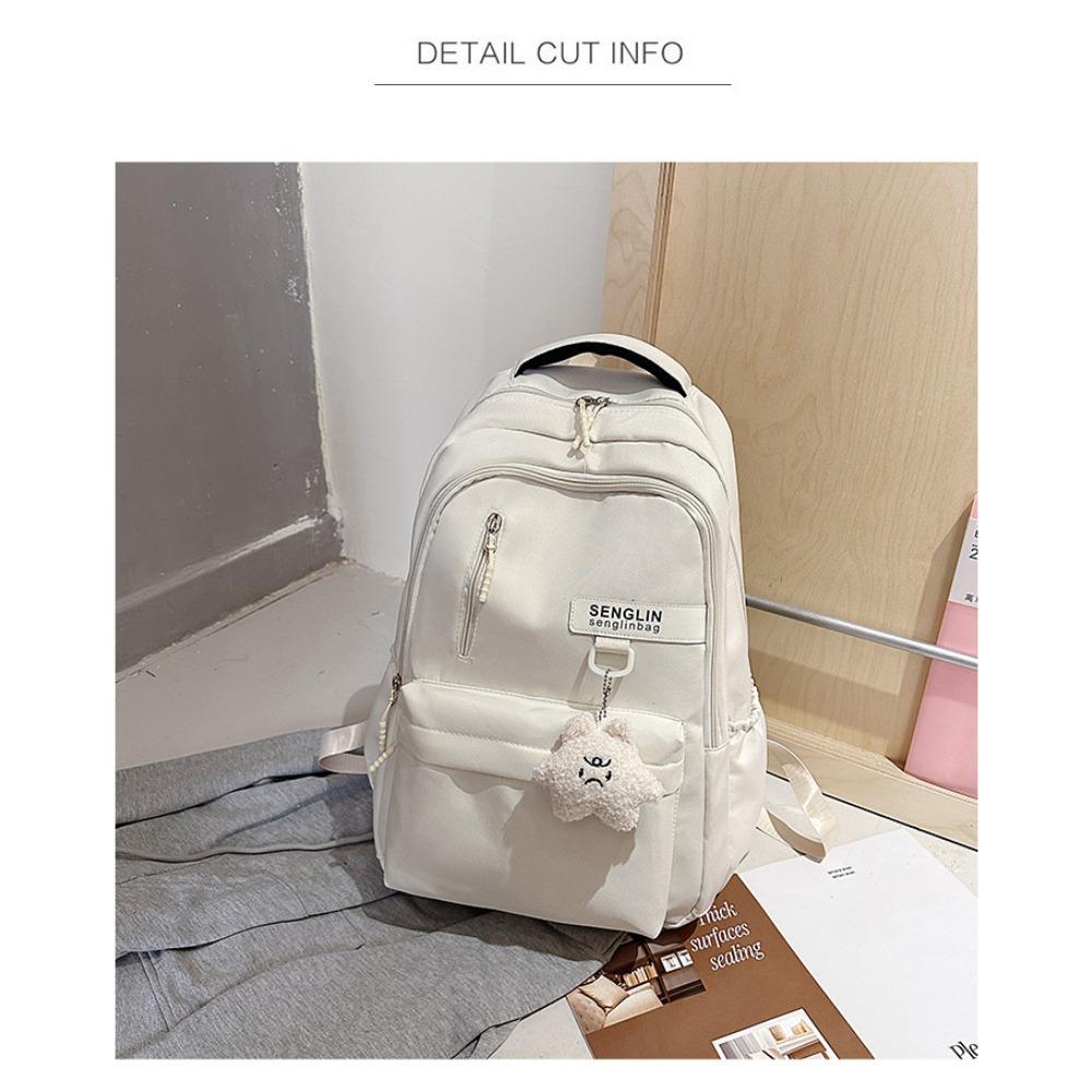 Junior High School Students Class Schoolbag Women Large Capacity Japanese Ins High Value Girls Backpack Solid Color