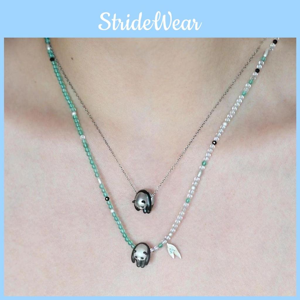 New Chinese Style Panda Pendant Necklace With Cross Chain For Womens Fashion
